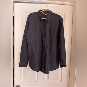 New York & Company Charcoal Button-Up Shirt